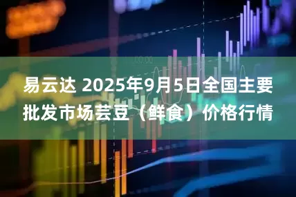 易云达 2025年9月5日全国主要批发市场芸豆（鲜食）价格行情